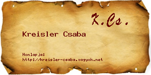 Kreisler Csaba névjegykártya